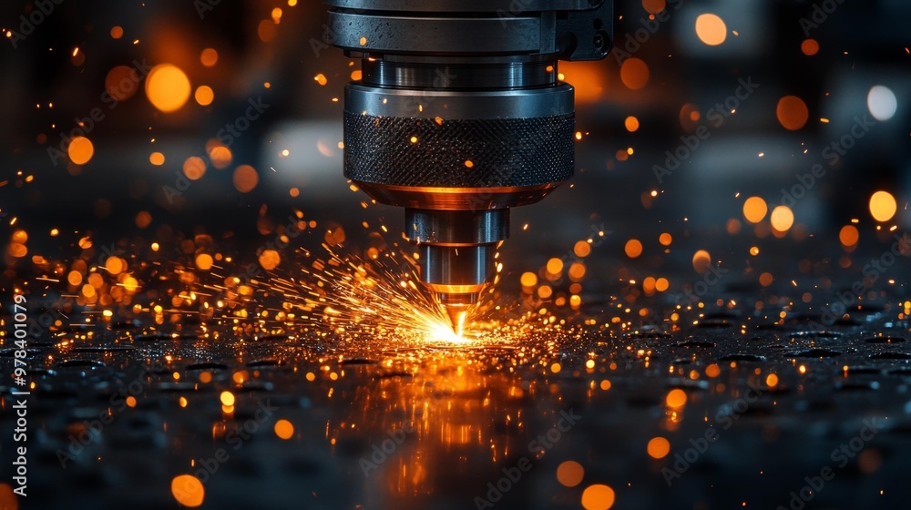 Laser Cutting Metal Sparks Generative AI Laser Cutting Metal Sparks Generative AI