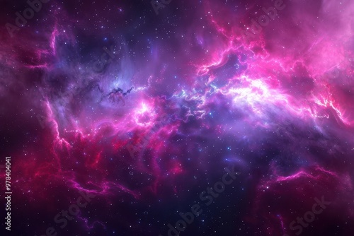 Panoramic Galaxy Nebula Map, detailed cosmic background showcasing vibrant nebulae and a multitude of stars, featuring an equirectangular projection and intricate fractal design.