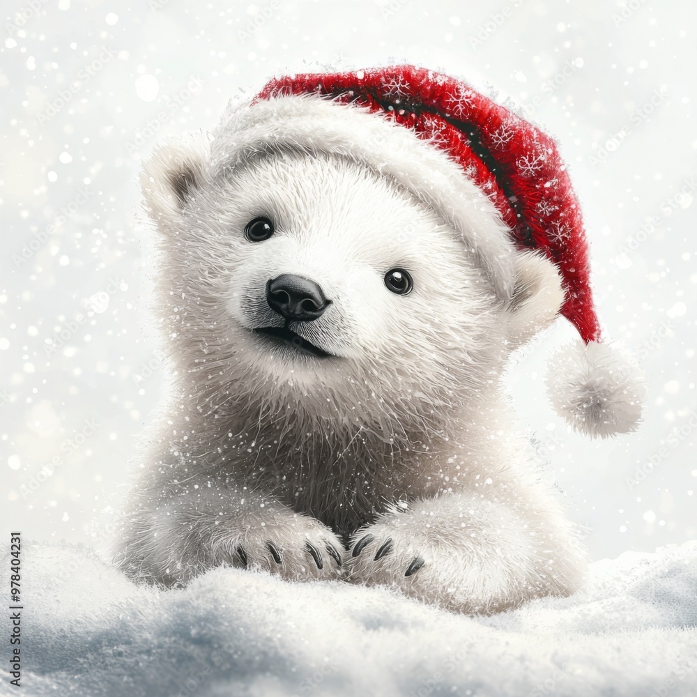 Christmas polar bear cub Christmas polar bear cub