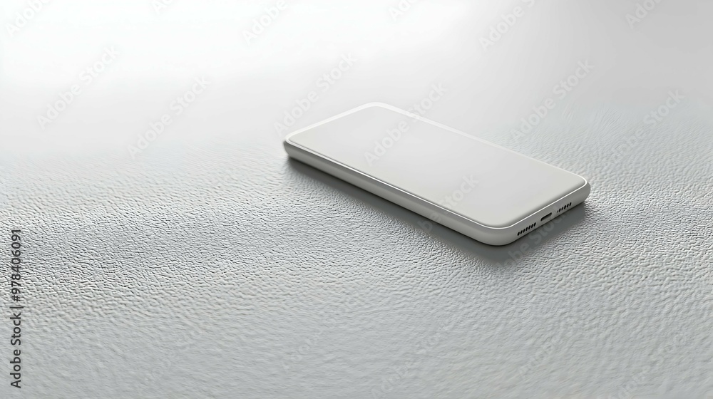White Smartphone Mockup on Abstract White Background White Smartphone Mockup on Abstract White Background