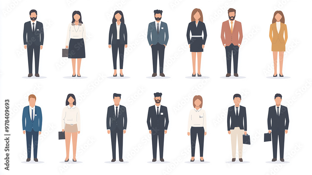 set of business people set of business people