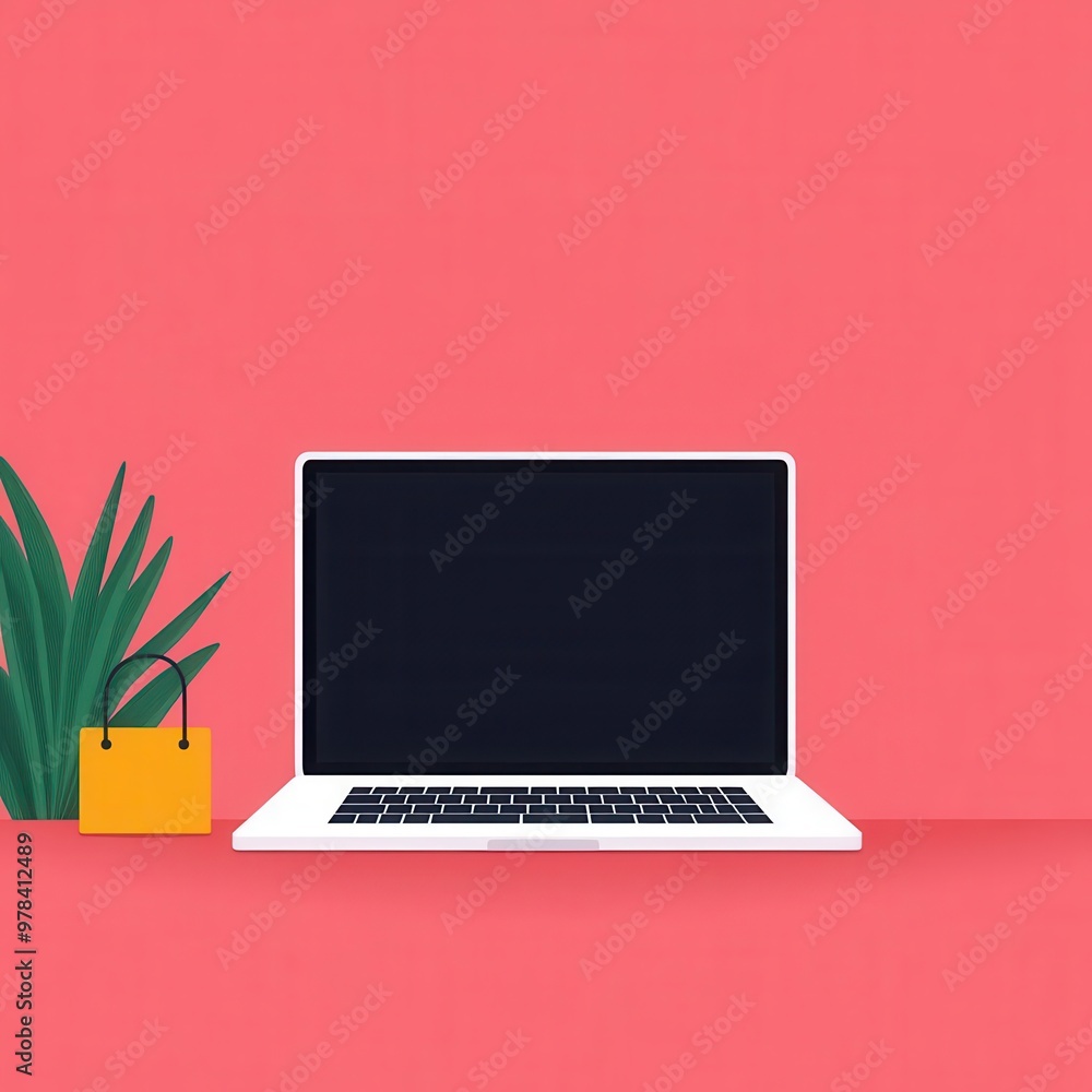 Fototapeta premium E-commerce website with Black Friday offers, modern interface, flat design illustration