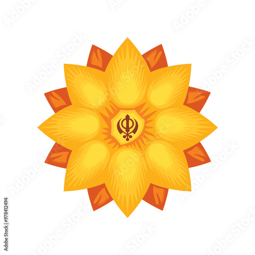 flower and guru nanak jayanti symbol