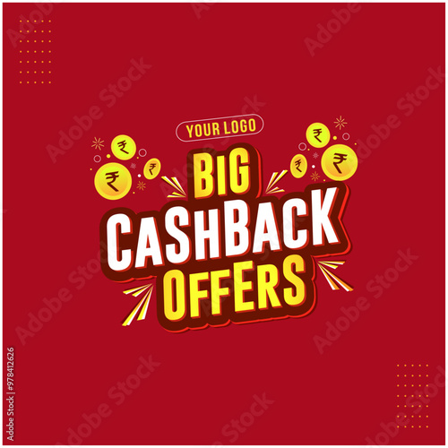 Big Cash Back Offers Logo Label Unit Vector Design Illustration. Advertising, marketing, Give away, Sales, Promotional