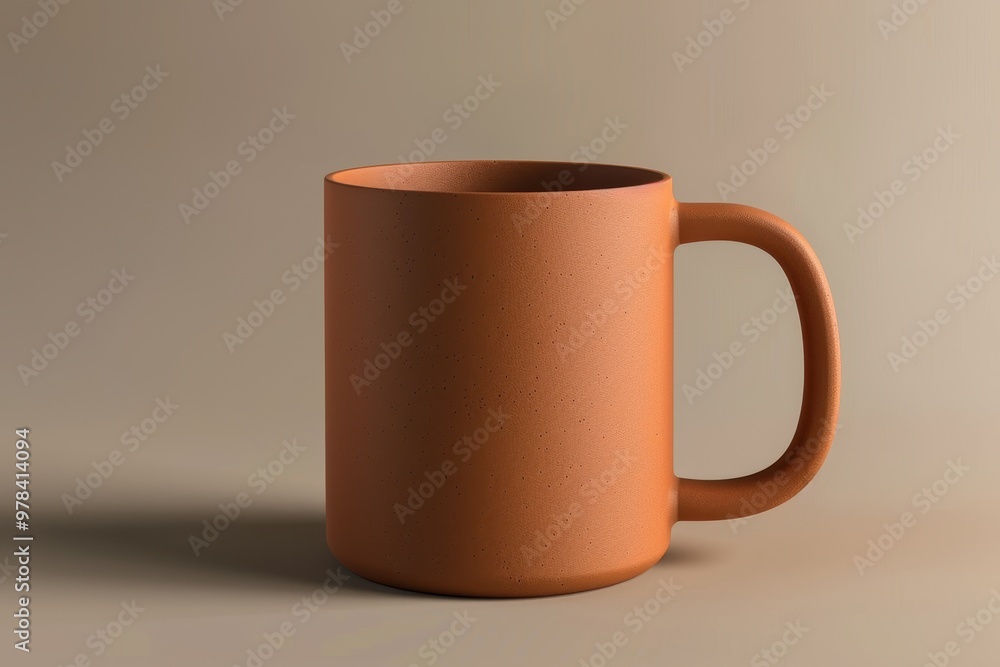 Earthy Elegance: A minimalist terracotta mug stands tall, its smooth curves and warm hue inviting a cozy moment of reflection. Earthy Elegance: A minimalist terracotta mug stands tall, its smooth curves and warm hue inviting a cozy moment of reflection.