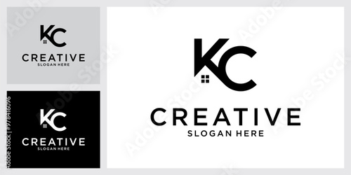 KC or CK initial letter logo design vector