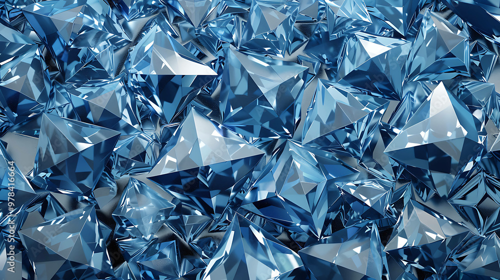A pile of sparkling blue gemstones, arranged close together. A pile of sparkling blue gemstones, arranged close together.
