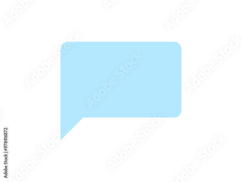 ミニマルな長方形吹き出しA：角丸下左水色