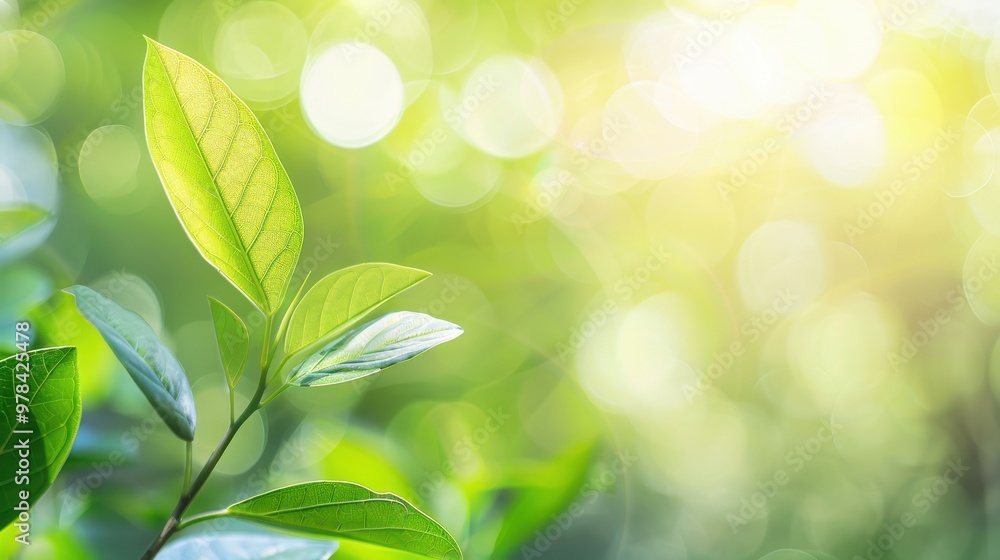 Vibrant Green Leaf with Sunlit Bokeh, Detailed close-up of a lush green leaf amidst a softly blurred verdant backdrop, evoking a serene and refreshing natural landscape. Vibrant Green Leaf with Sunlit Bokeh, Detailed close-up of a lush green leaf amidst a softly blurred verdant backdrop, evoking a serene and refreshing natural landscape.