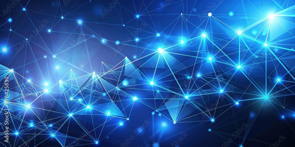 Blue background with moving points and glowing triangles, blue, background, moving, points, glowing, triangles, abstract Blue background with moving points and glowing triangles, blue, background, moving, points, glowing, triangles, abstract