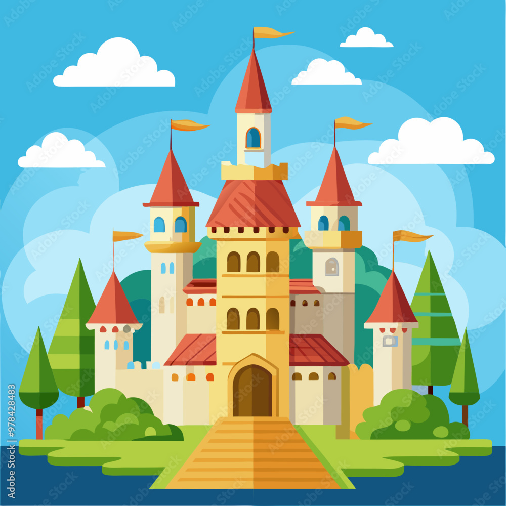 vector illustration of medieval castle vector illustration of medieval castle