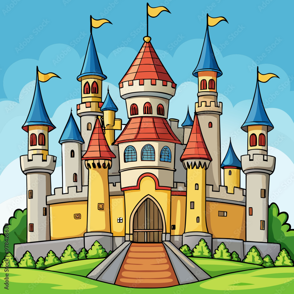 vector illustration of medieval castle vector illustration of medieval castle