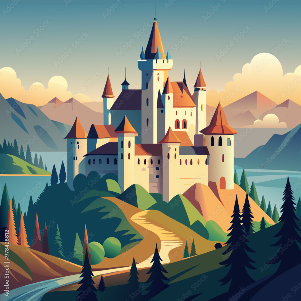 vector illustration of medieval castle vector illustration of medieval castle