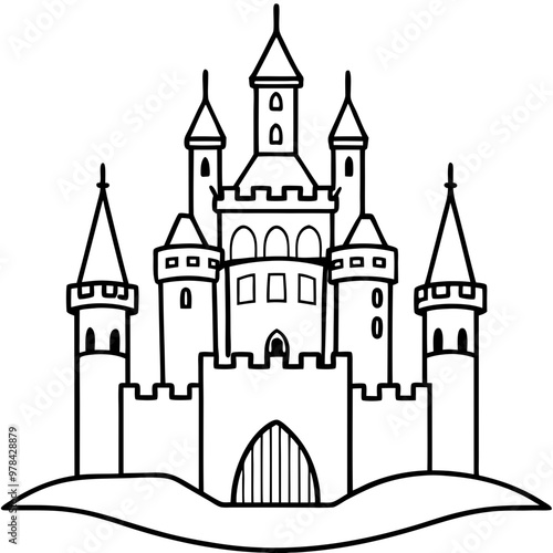 vector illustration of medieval castle