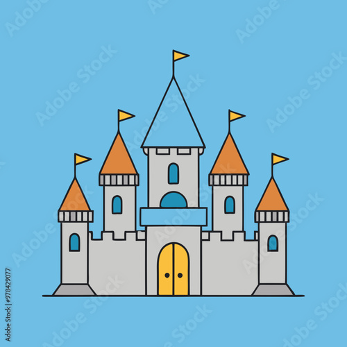 vector illustration of medieval castle