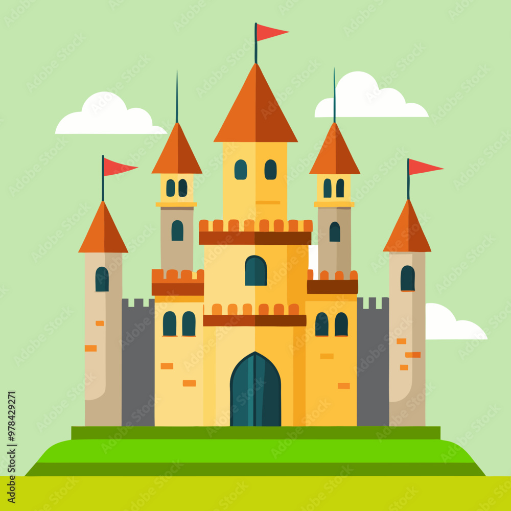 vector illustration of medieval castle vector illustration of medieval castle