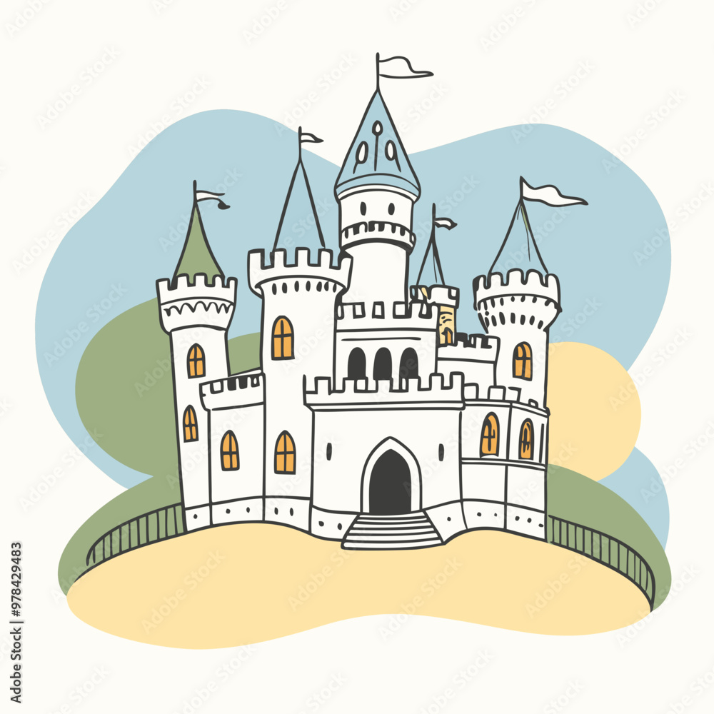 vector illustration of medieval castle vector illustration of medieval castle
