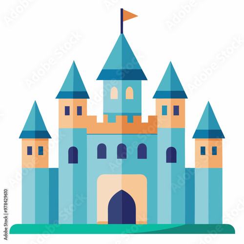 vector illustration of medieval castle