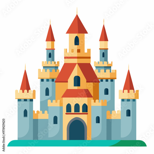 vector illustration of medieval castle