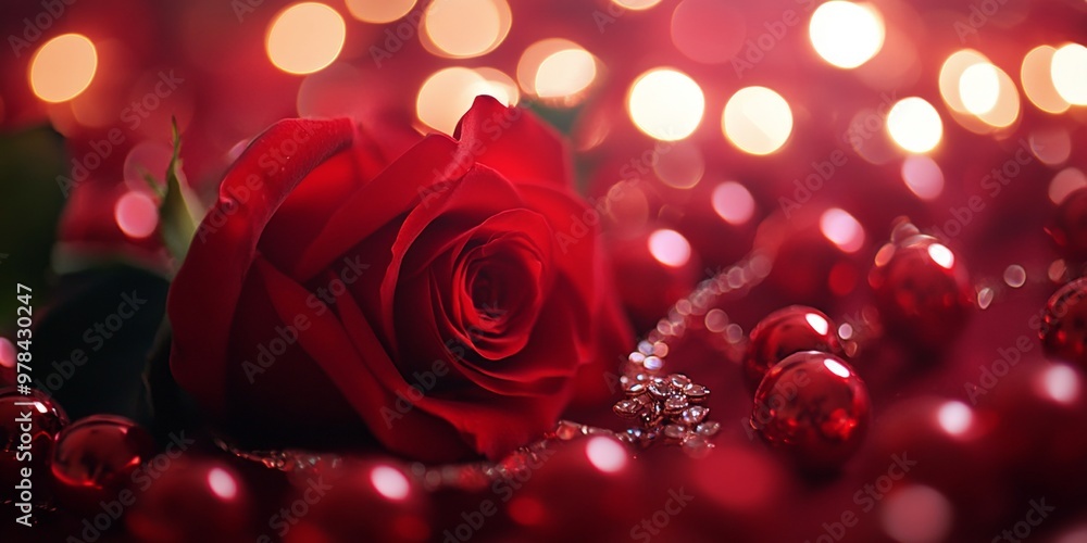 Pink red roses and a sparkling heart-shaped pendant necklace placed on a delicate pink background, evoking elegance and romance. Pink red roses and a sparkling heart-shaped pendant necklace placed on a delicate pink background, evoking elegance and romance.