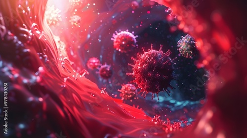 Vaccine Targeting Virus - Medical Science 3D Illustration photo