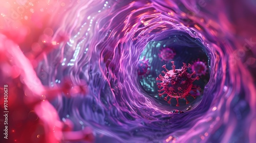 Vaccine Targeting Virus - Medical Science 3D Illustration photo