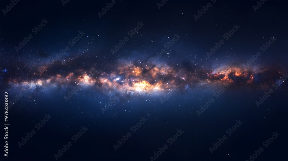 A stunning illustration of the Milky Way galaxy stretching across a clear night sky, hyper real, high quality, sharp images A stunning illustration of the Milky Way galaxy stretching across a clear night sky, hyper real, high quality, sharp images