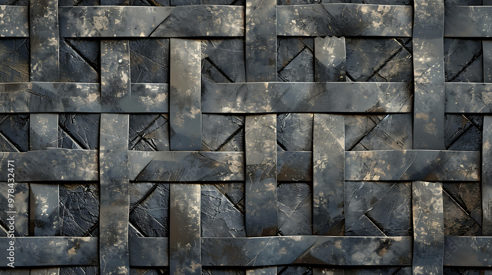 Abstract dark grey and black woven pattern, industrial grunge background. Abstract dark grey and black woven pattern, industrial grunge background.
