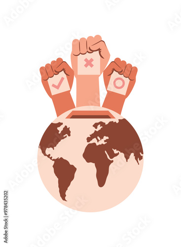 international democracy with hands