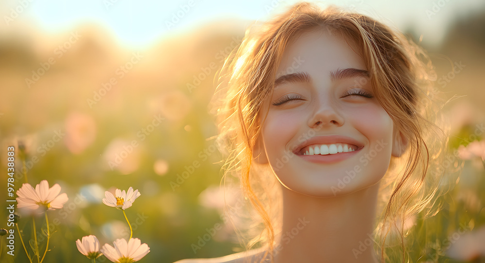 “Happy Young Woman Smiling and Looking Up in a Green Meadow”
“Happy Young Woman Smiling and Looking Up in a Green Meadow”