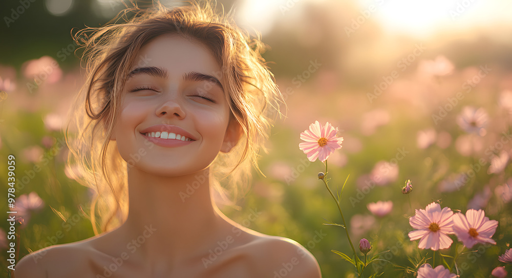 “Happy Young Woman Smiling and Looking Up in a Green Meadow”
“Happy Young Woman Smiling and Looking Up in a Green Meadow”