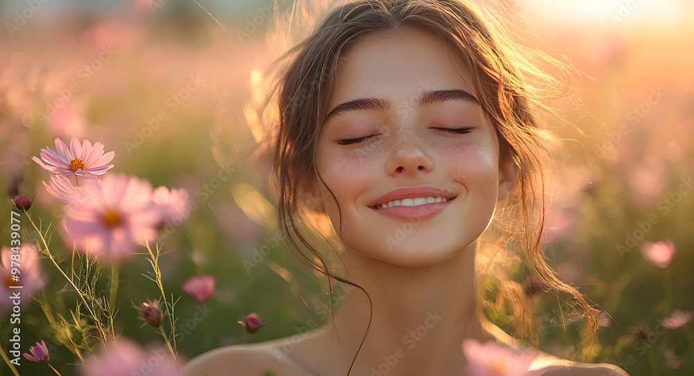 “Happy Young Woman Smiling and Looking Up in a Green Meadow”
“Happy Young Woman Smiling and Looking Up in a Green Meadow”