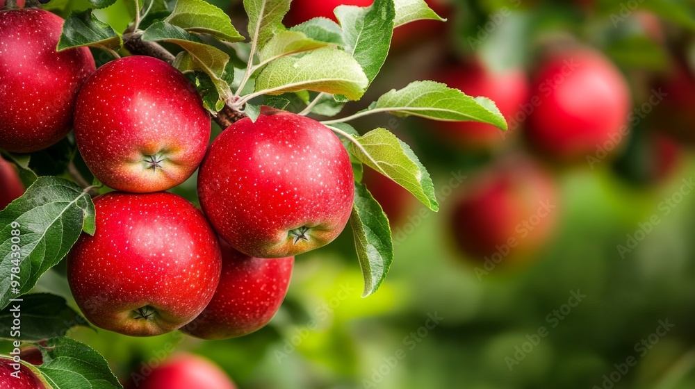 133. Scenic view of an apple tree branch with numerous red apples, set against the backdrop of a well-maintained garden, highlighting the beauty and bounty of nature 133. Scenic view of an apple tree branch with numerous red apples, set against the backdrop of a well-maintained garden, highlighting the beauty and bounty of nature