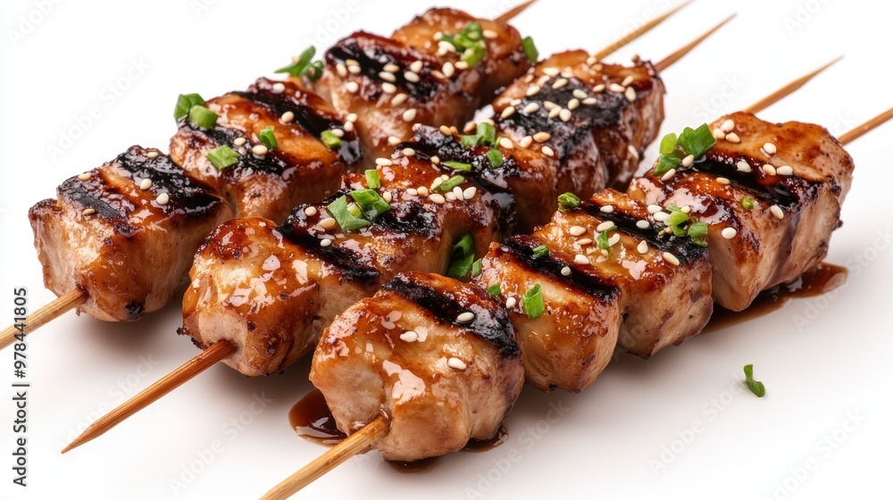 Grilled Chicken Skewers with Sesame Seeds and Green Onions Grilled Chicken Skewers with Sesame Seeds and Green Onions