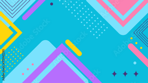 Vibrant Geometric Abstract Background with Bold Color Shapes. A lively abstract background featuring colorful geometric shapes with bold design elements perfect for modern and creative projects