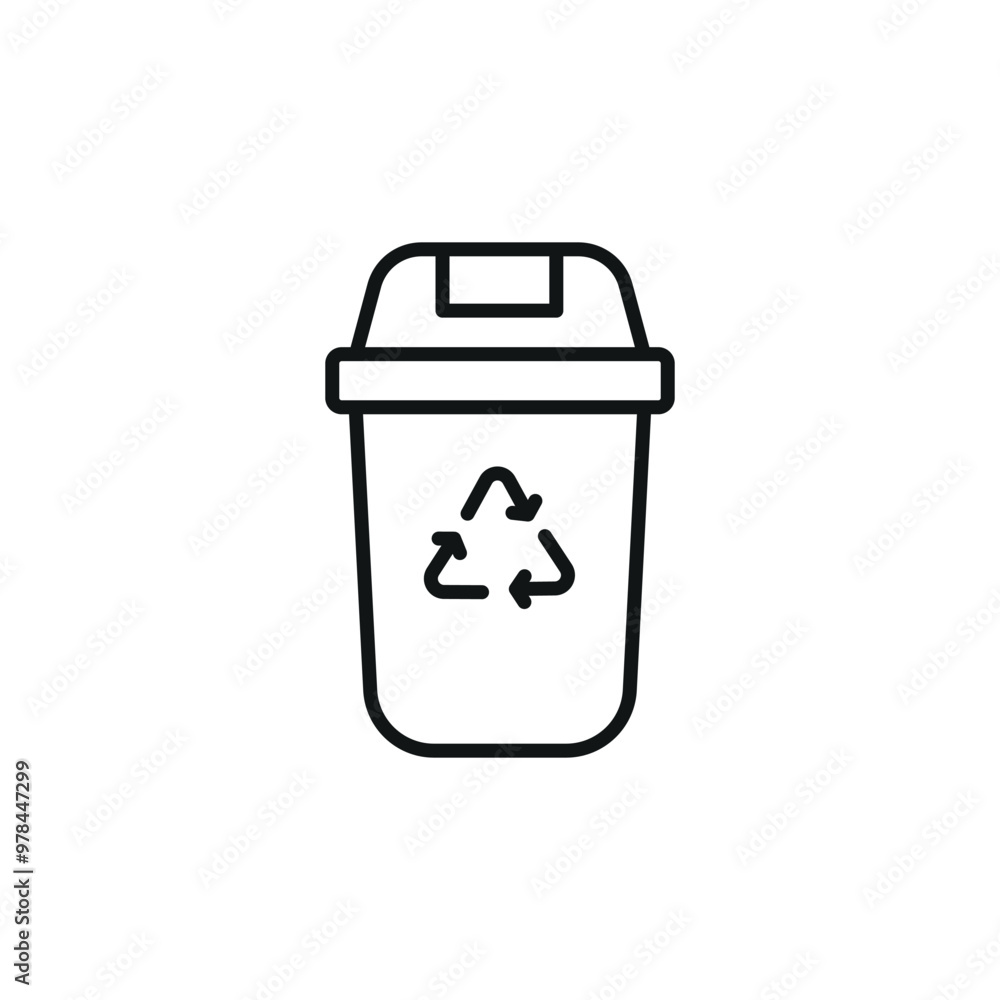 Recycling bin icon. Simple recycling bin icon for social media, app, and web design. Vector illustration Recycling bin icon. Simple recycling bin icon for social media, app, and web design. Vector illustration