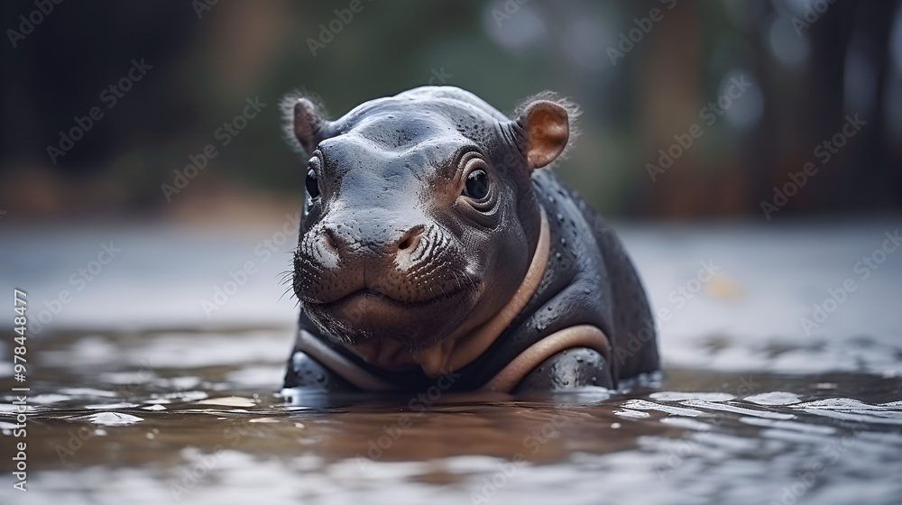 Fototapeta premium hippopotamus with water