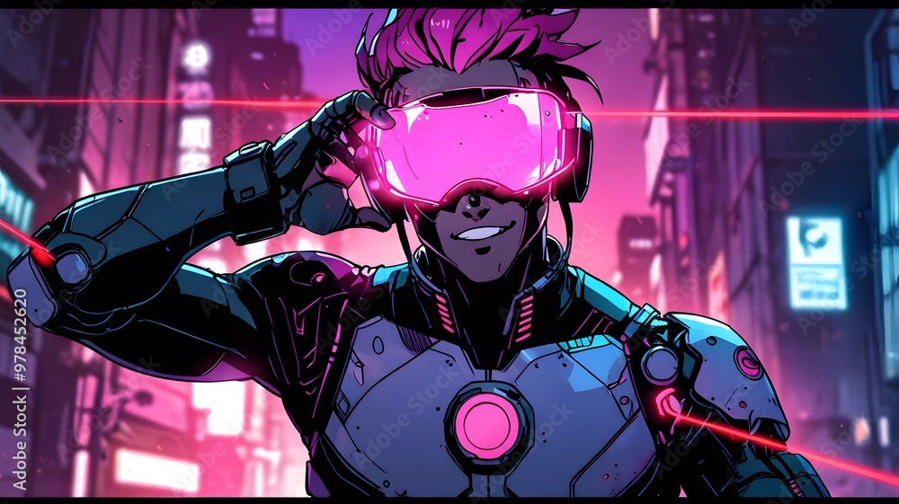 Cyberpunk Character with Augmented Vision Cyberpunk Character with Augmented Vision
