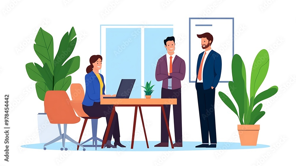 Business Leaders Strategizing New Ventures in Bright Conference Room Business Leaders Strategizing New Ventures in Bright Conference Room