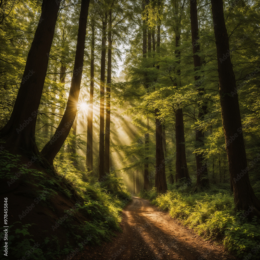 Obraz premium style-nature-photographylight-light-filtered-through-treesangle-slightly-from-belowframing-qu (1).