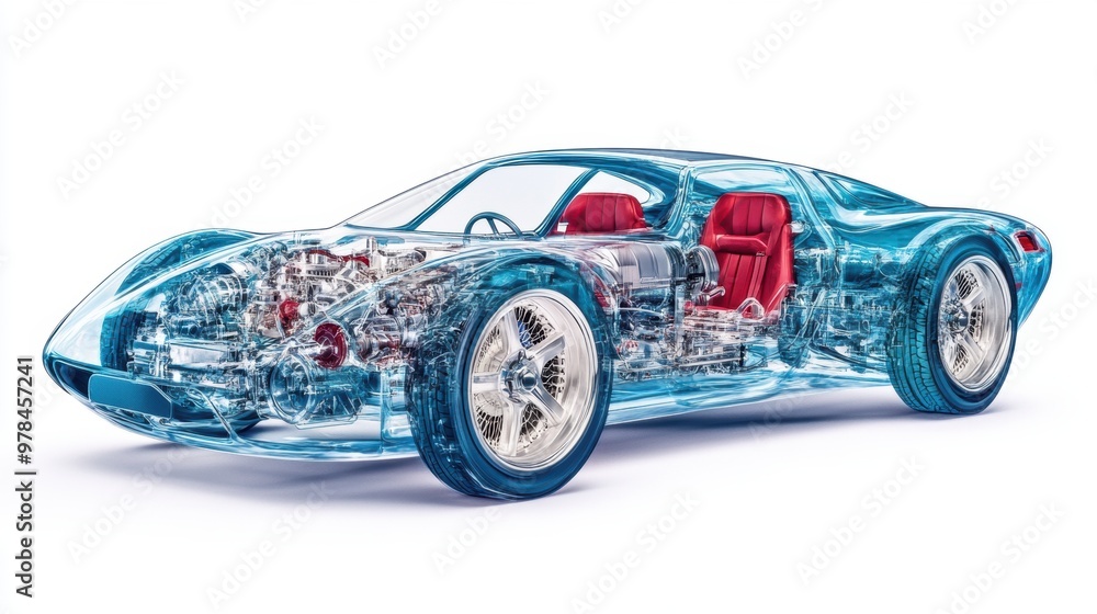 Transparent Car Engine. Transparent Car Engine.
