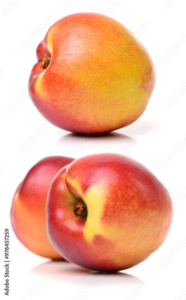 ripe peach on white background ripe peach on white background