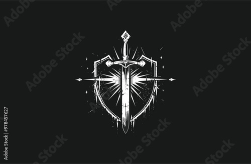 Sword logo vector icon illustration