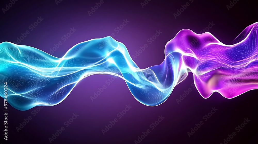 Obraz premium Captivating Visualisation of Musical Education with Flowing Sound Waves 