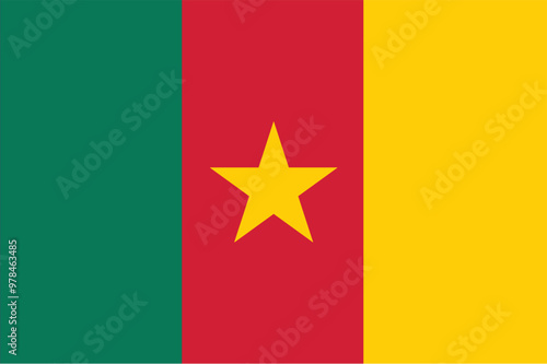 Nationall flag of Cameroon. Vector illustration
