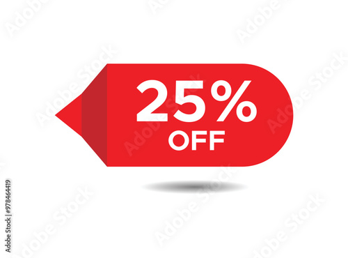 25 percent off. Sale and discount price tag vector sign