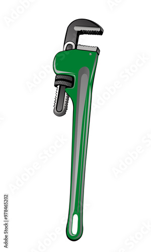 Plumbing tool Green Wrench Spanner Vector