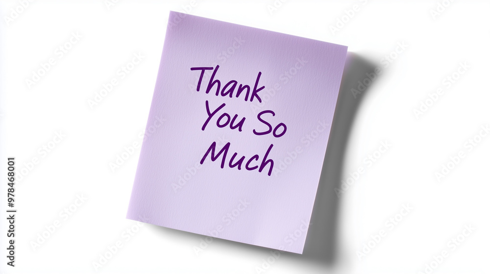 Sticky Note: A single lavender sticky note with the words Sticky Note: A single lavender sticky note with the words