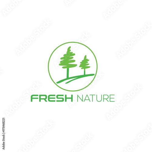 Fresh Nature minimalist logo design template