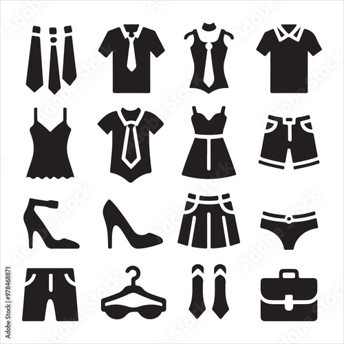 Clothes icon silhouette on white background
